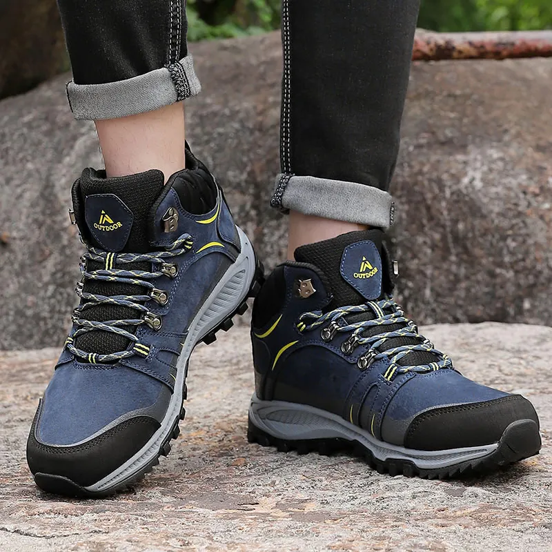 Водонепроницаемые мужские походные ботинки с высоким берцем зимняя обувь