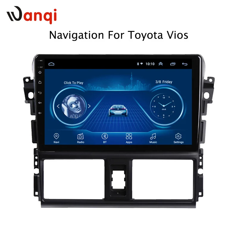 10 1 дюймов Wanqi 9 автомобильный DVD GPS для Toyota Vios 2014 2016 навигационная система стерео