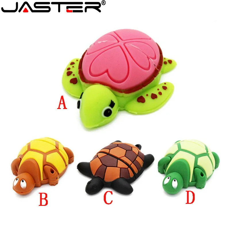 

JASTER USB 2.0 Flash Drive 64GB Cute Color turtle U Disk 32GB Pen Drives 16G Wedding gift Memory Stick 8G 4G External Storage
