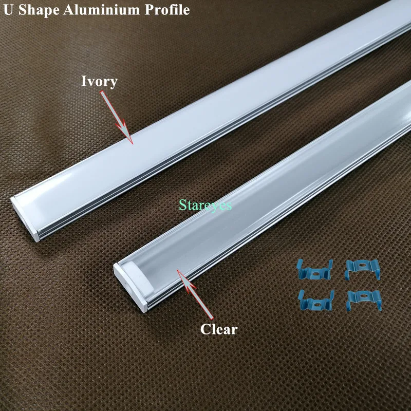 U V Shape 50cm LED Strip Aluminum profile AL Channel Holder Corner Connector Light Bar Kitchen Lamp tape trough Groove | Освещение