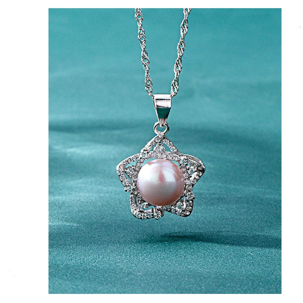 

S925 Sterling Silver Pearl Necklace Fashion Women's Star Pendant Clavicle Chain Wild Jewelry