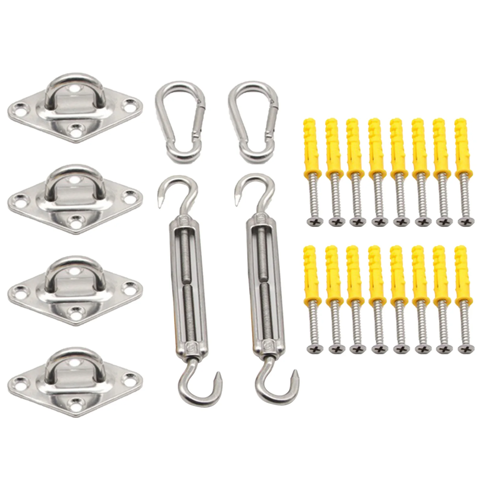 

8pcs Turnbuckle Outdoor Garden Pad Eye Shade Easy Install Stainless Steel Canopy Fixing Sun Sail Fitting Kit Screws Anti Rust