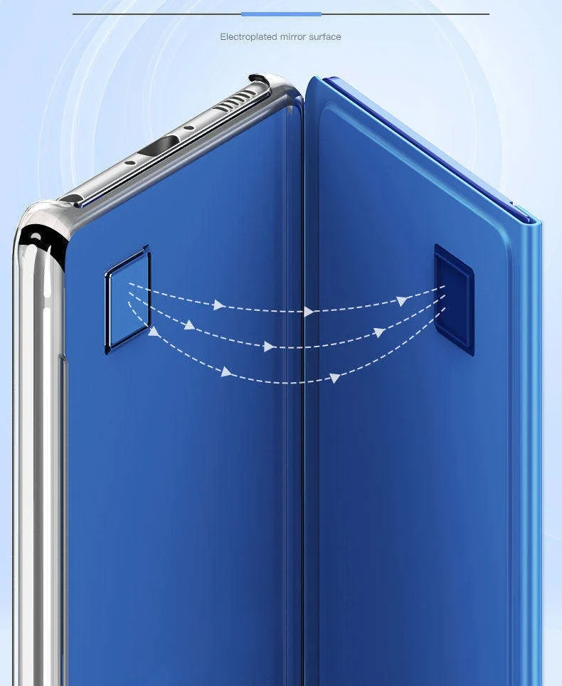 Умный зеркальный флип-чехол для huawei P30 P20 Pro P10 Lite, чехол для телефона huawei P9 P10 Plus, кожаный задний Чехол бант etui