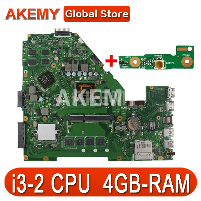 

Akmey X550CC For ASUS X550CA R510C Y581C X550C X550CL laptop motherboard I3-2 CPU 4G tested 100% work original mainboard