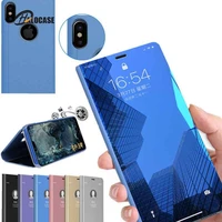 smart mirror view leather shiny luxury pc stand flip protective cover for iphone xr x xs max 7 8 6 6s plus 5s 11 pro max coque