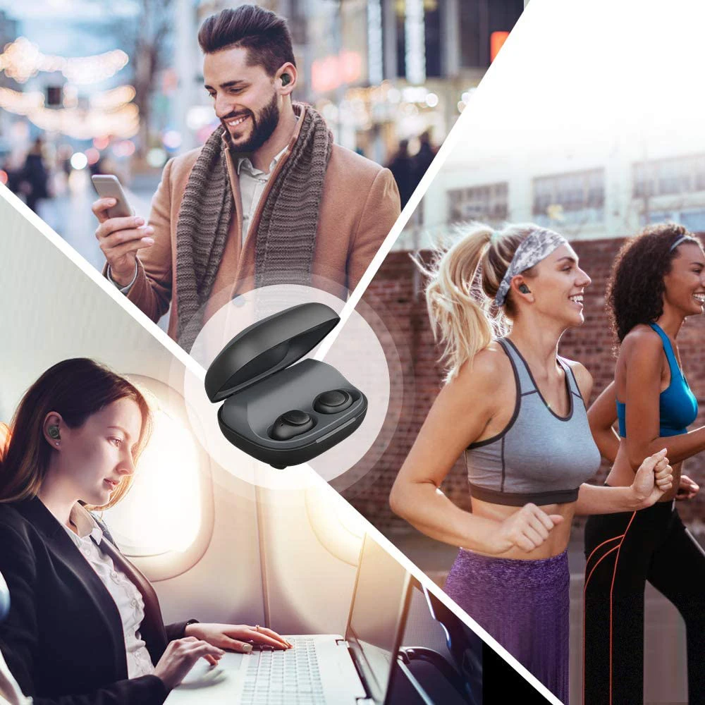 

Basspal Bluetooth 5.0 Wireless Earbuds Touch Control 9D Stereo Sport Earbuds With Microphone Noise reduction S1 TWS Earphones