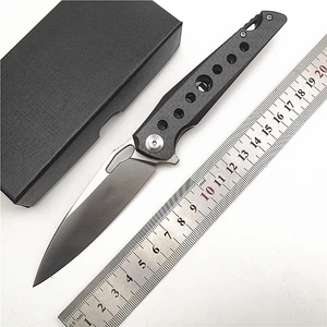 Складной нож KESIWO KH13 D2, ручка из углеродного волокна, Флиппер, для ежедневного использования, выживания, кемпинга, охоты, карманный складной