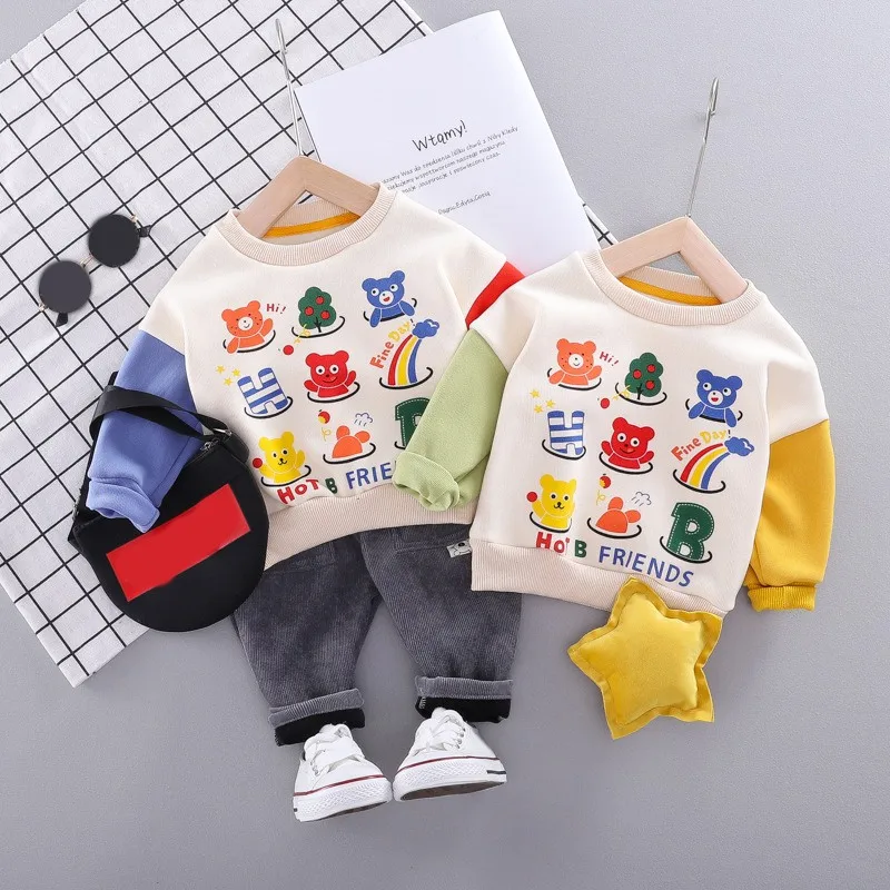 Комплект для малышей От 0 до 3 лет новый осенний свитер с длинными рукавами и