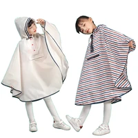 2020 hot sale children raincoat polyester cute baby solid outdoor rain coat waterproof jumpsuits poncho big hat student rainwear