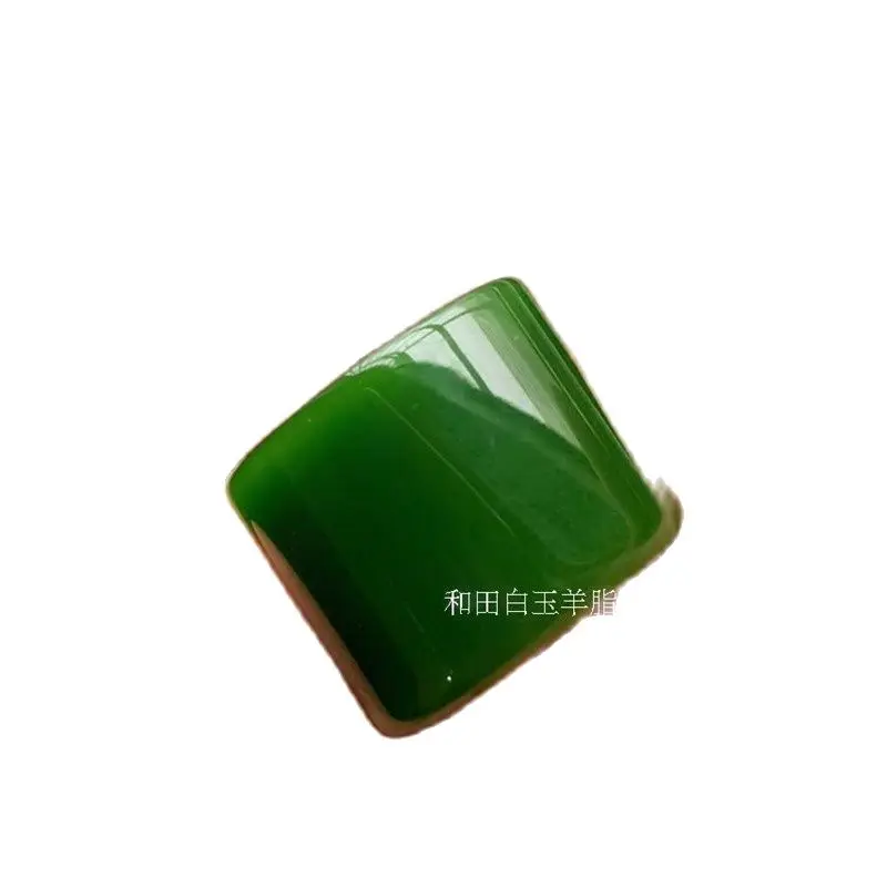 

CHINA FOLK Traditional Jade Carving- Green Jade Thumb Ring
