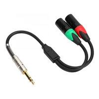 high quality 0 3m 24awg pure copper double shield 6 35 male to double xlr male audio connecting cable