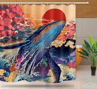 MTMETY Japanese Bath shower curtain Geisha Surf Bath Screens Curtains the bathroom Samurai style shower curtain For bathroom