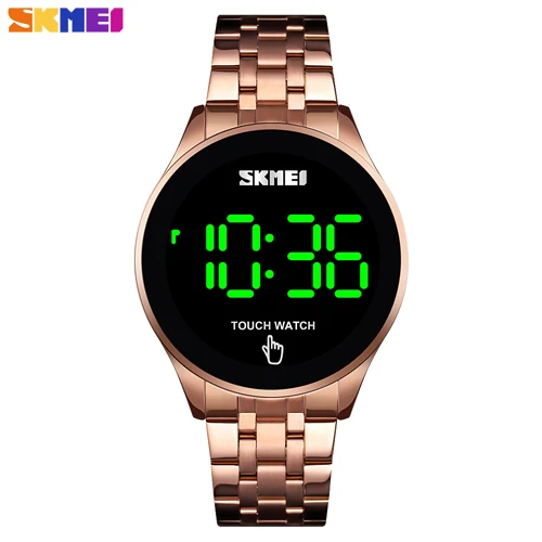 Rose Gold watch SKMEI мужские часы цифровой светодиодный светильник дисплей Электронные наручные часы спортивные военные водонепроницаемые мужские стальные часы Relogio Masculino - Цвет: Rose Gold watch