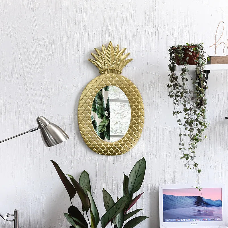 Ins ананас геометрический узор Золотая стена украшение зеркало для спальни и