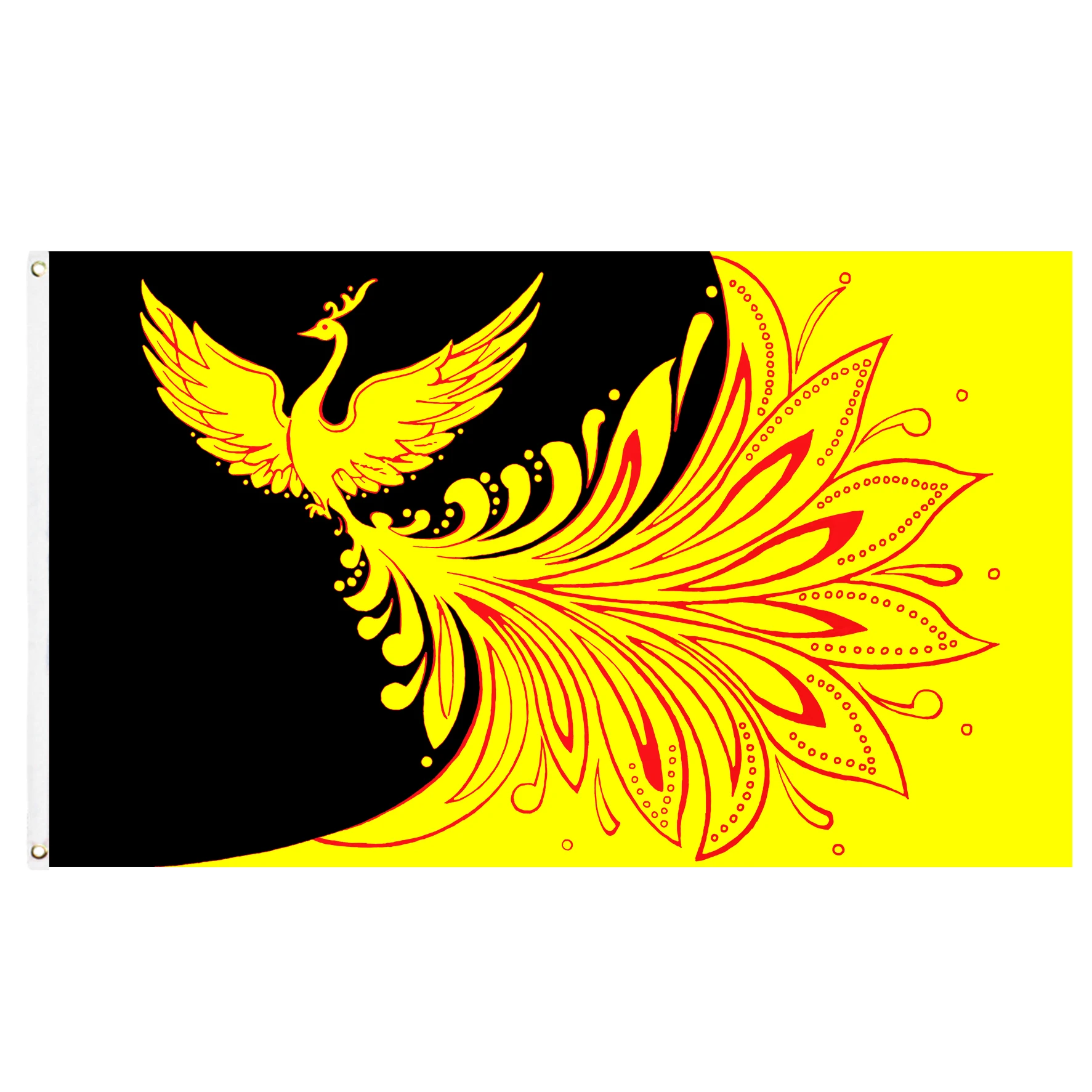 

60x9 0 см/90x150 см Флаг птицы Феникс огненная ледяная птица 2x3 фута/3x5 футов желто-синий декоративный баннер