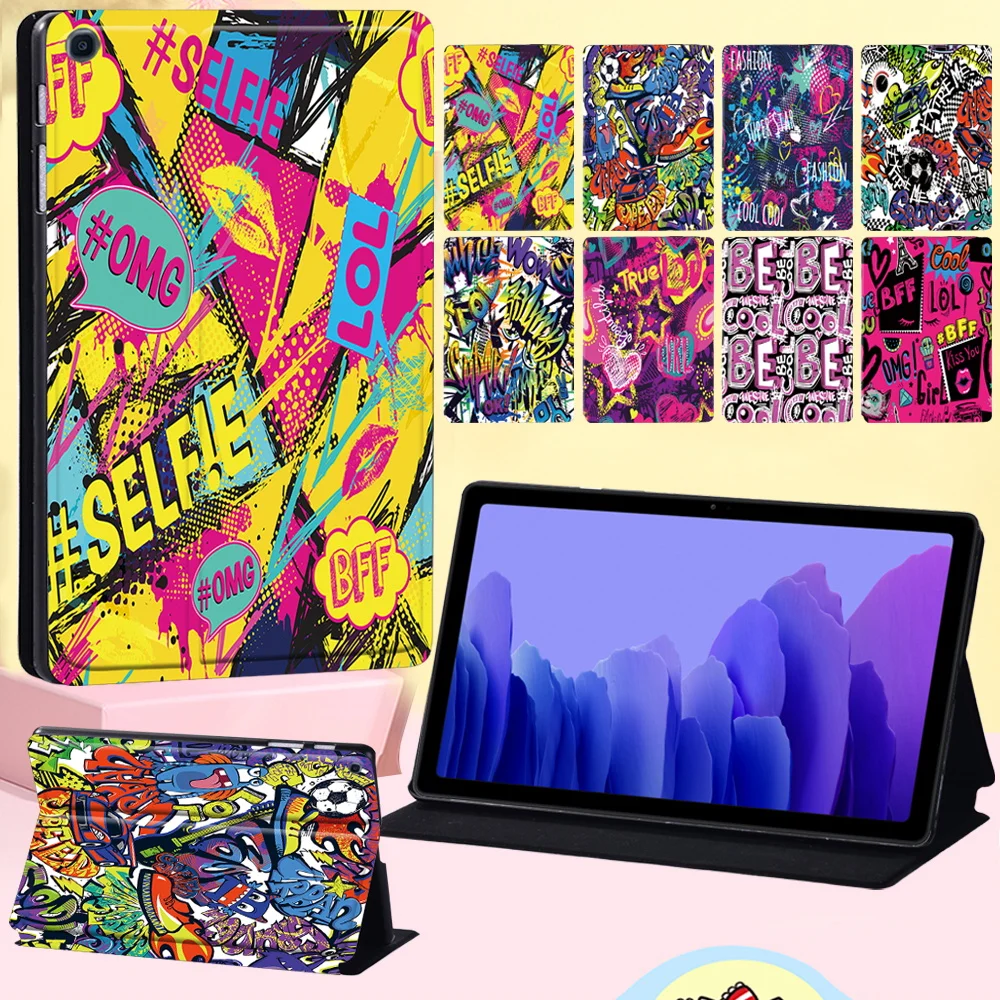 

Cover Case for Samsung Galaxy Tab A7 10.4 T500 T505 2020 Leather Stand Tablet Cover Case Graffiti Pattern Flip Protective Case