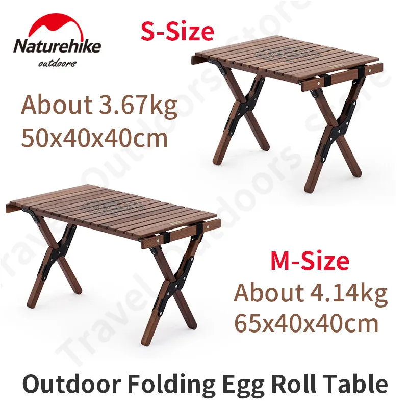 

Складной деревянный стол Naturehike для кемпинга, портативный, вес подшипника 30 кг, для дома, сада, пикника, барбекю, яиц в рулоне, складной стол