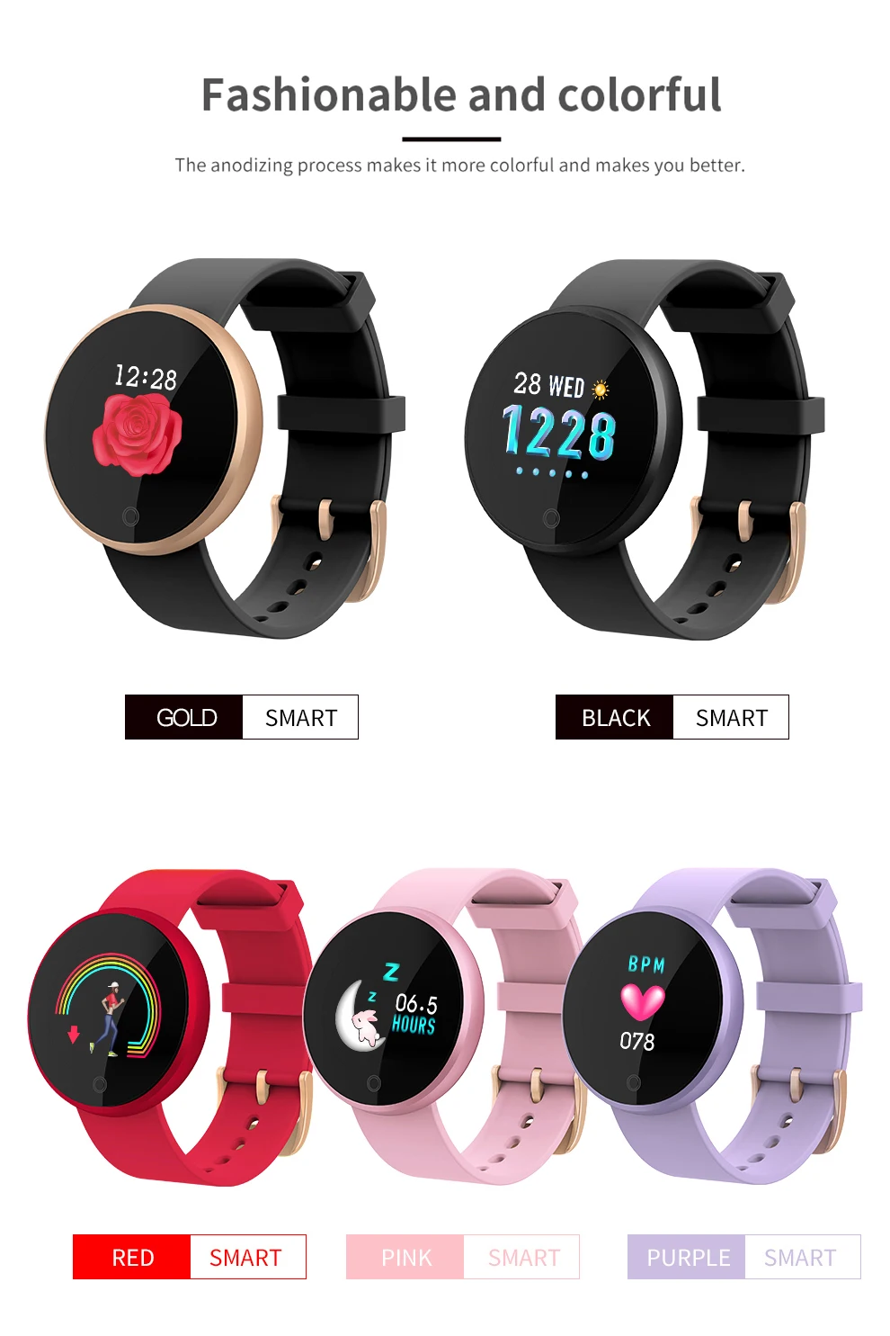 

Smart Watch Women IP68 Waterproof Remote control selfie HD Interfacce Heart Rate GPS Bracelet Wearrable Devices For IOS Android