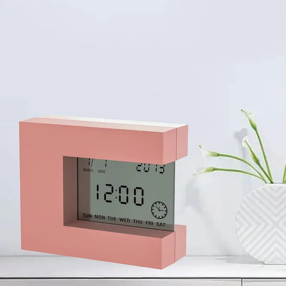 

Electronic Desk Alarm clock Calendar with Count Down Timer and Thermometer for home office watch Battery Clock