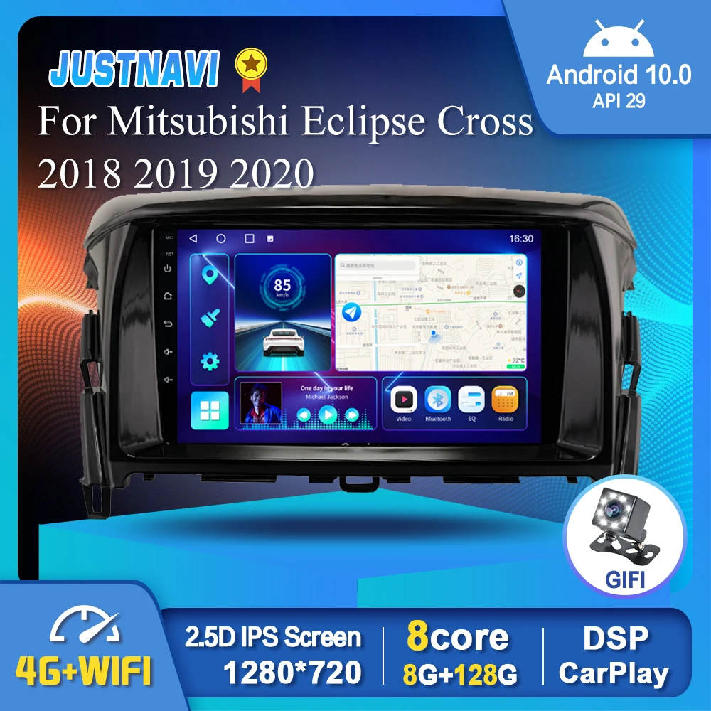 JUSTNAVI Android 10 0 автомобильный радиоприемник для Mitsubishi Ecl ips e Cross 2018 2019 2020 GPS DSP Carplay IPS OBD