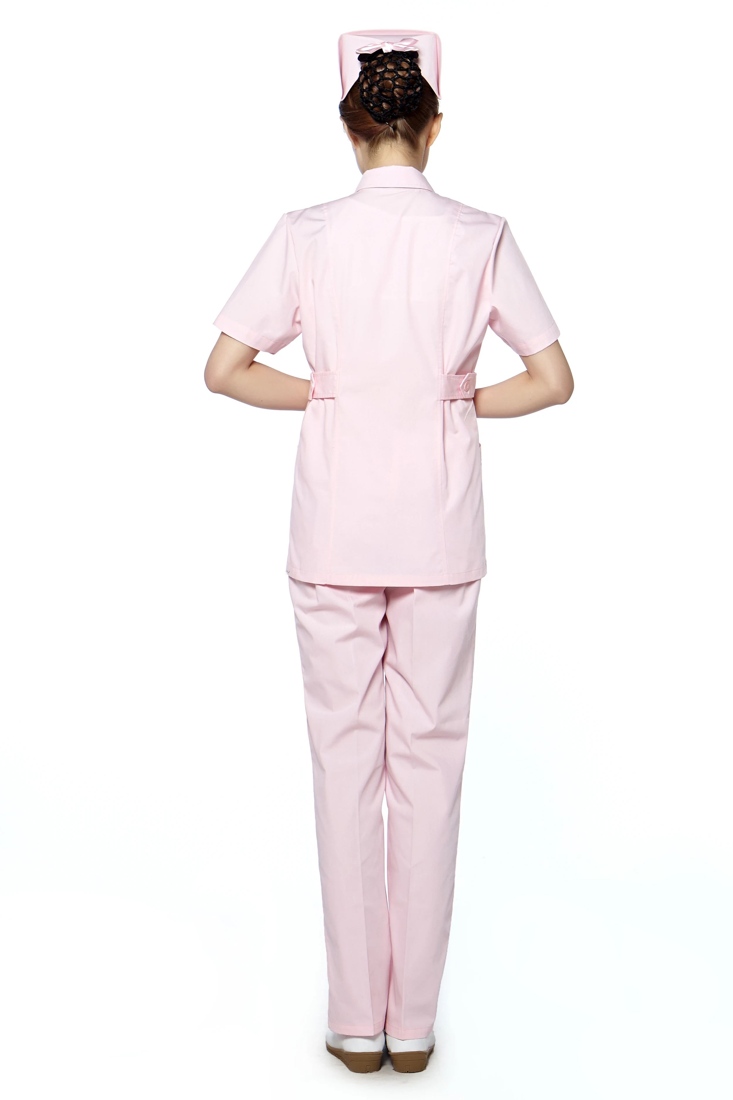 Розовая униформа медсестры Туника брюки для женщин аптека салонов красоты
