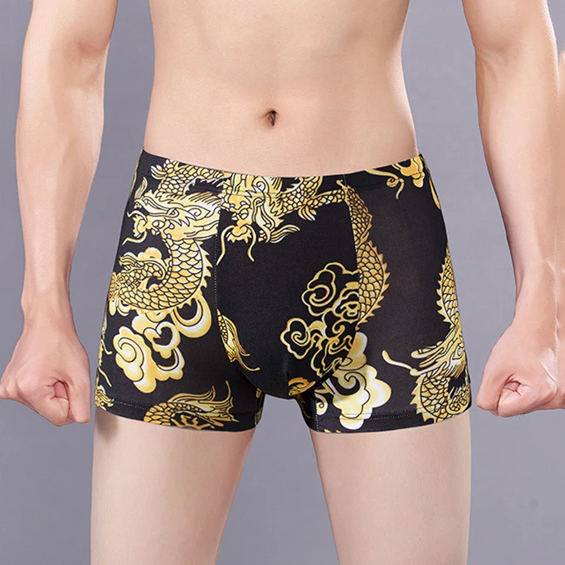 

8 Pcs/Lot New High-End Style Noble Men's Boxer Briefs Antibacterial Soft Breathable And Comfortable Ice Silk Men Underwear