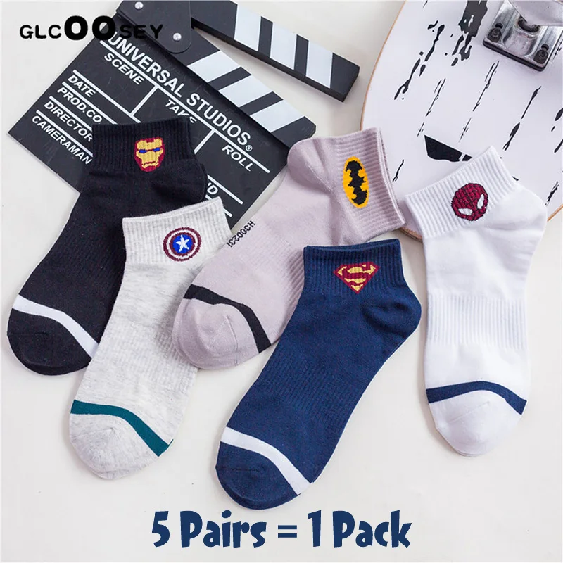 Новые носки с героями комиксов мультфильмов Железный человек Капитан Америка