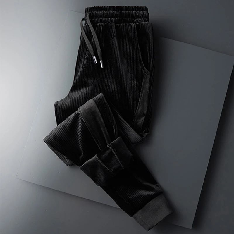 2019 зимние вельветовые штаны мужские толстые теплые Модные Повседневные