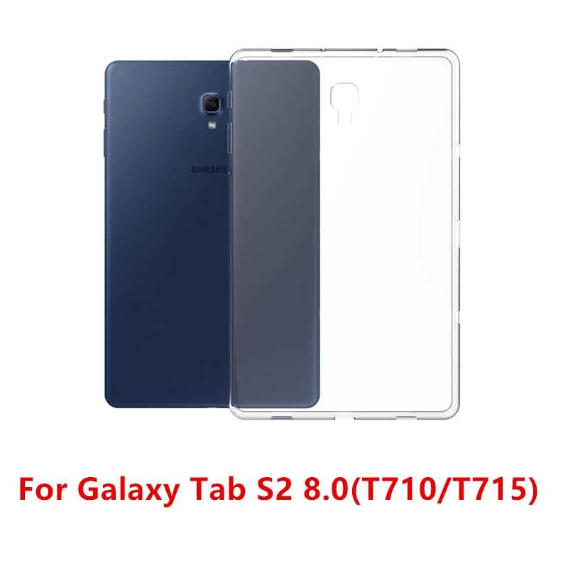 Прозрачный из ТПУ силиконовый чехол для samsung Galaxy Tab S2 S3 S4 S5e Tab A 8,0 10,1 T387 P200 T710 T810 T510 T590 T830 T720 - Цвет: T710