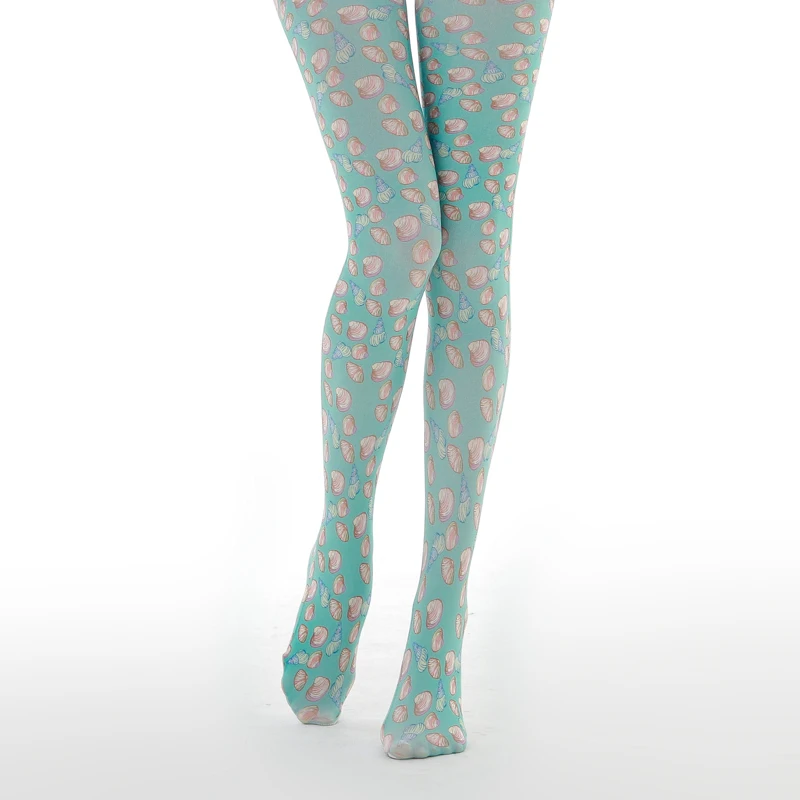 2022 Promotion Rushed Poly Fishnet Stockings Crotchless Fashion Ladies Pantyhose Print Marine Wind Bottoming Female Velvet | Женская