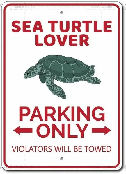 

New Vintage Retro Metal Tin Sign Sea Turtle Lover Sign,Sea Turtle Lover Parking Only Garage Street & Home Bar Club Hotel Wall