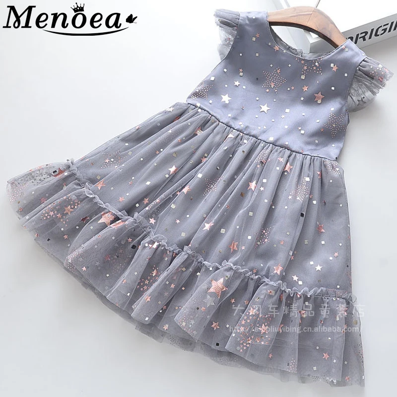Menea/сетчатые платья для девочек коллекция 2020 года сезон лето милое детское платье