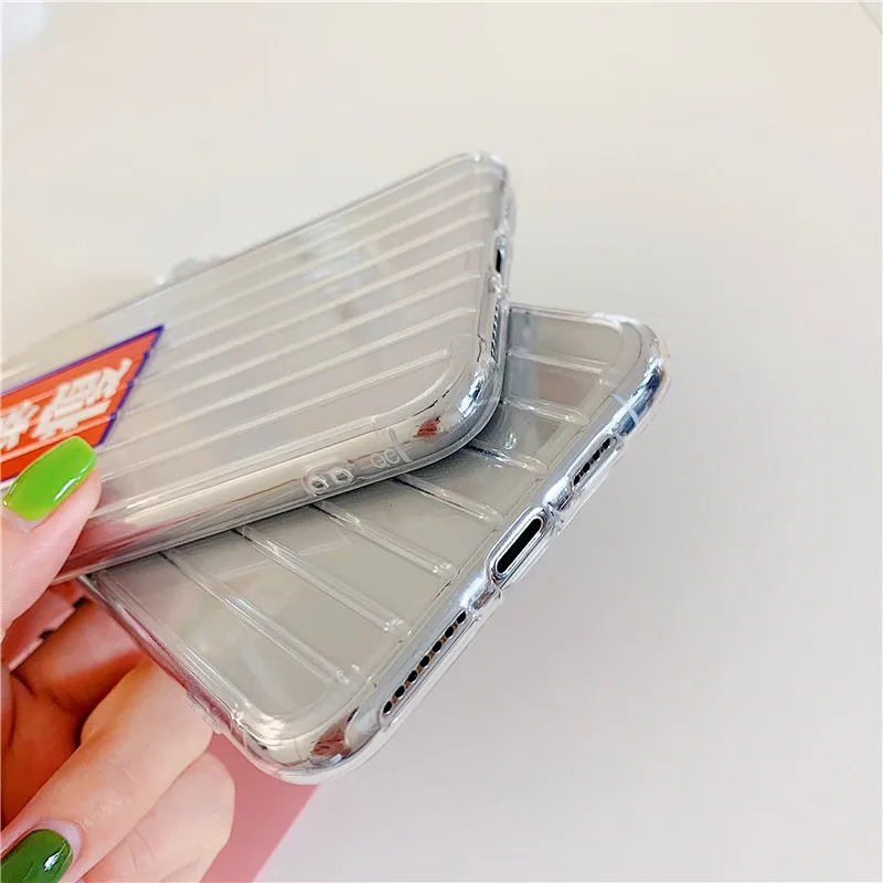 Прозрачный чехол для багажа мягкий силиконовый iPhone X 11 6 7 8 Plus Xr Xs Max задняя крышка
