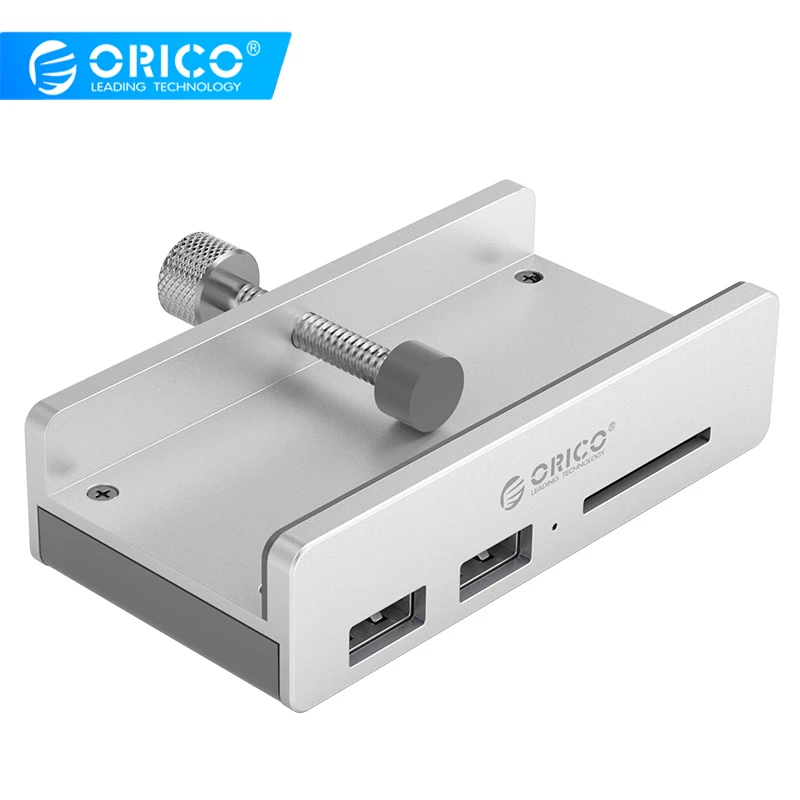 Концентратор ORICO USB3.0 с кардридером для SD карты зажим из алюминиевого сплава 3