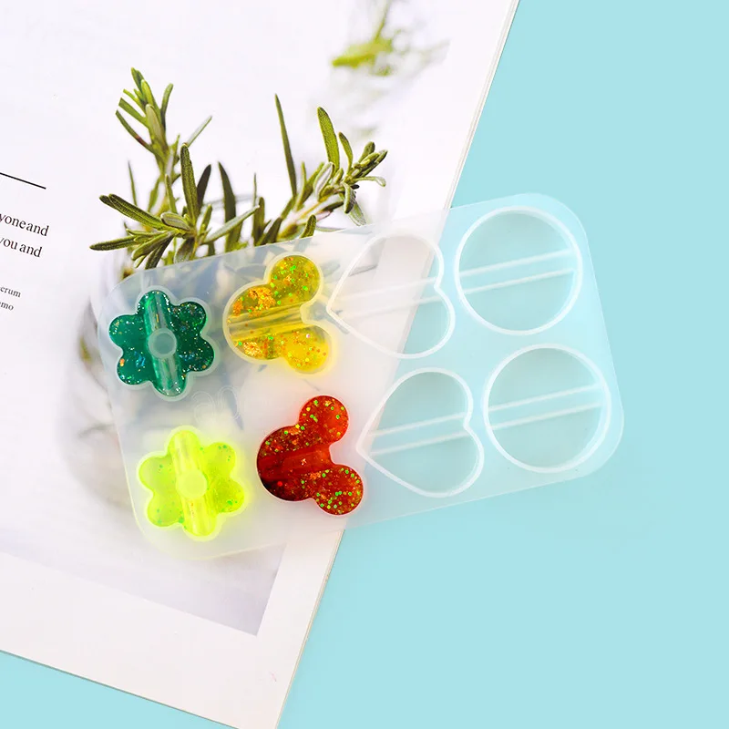 

Crystal Epoxy Mould Cup Straw Accessories Mould Straw Silicone Mould Jewelry Pendant Moulds UV Resin Mold Dropshiping