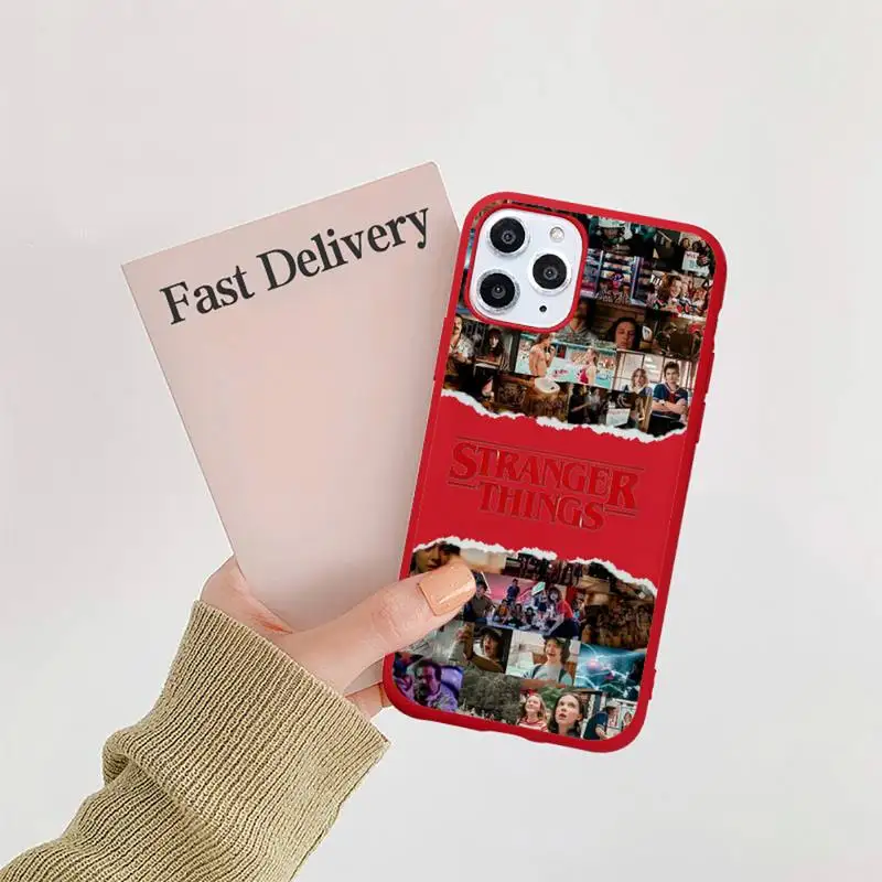 

cosas gratis Stranger things Phone Case Red Candy Color for iPhone 11 12 mini pro XS MAX 8 7 6 6S Plus X SE 2020 XR