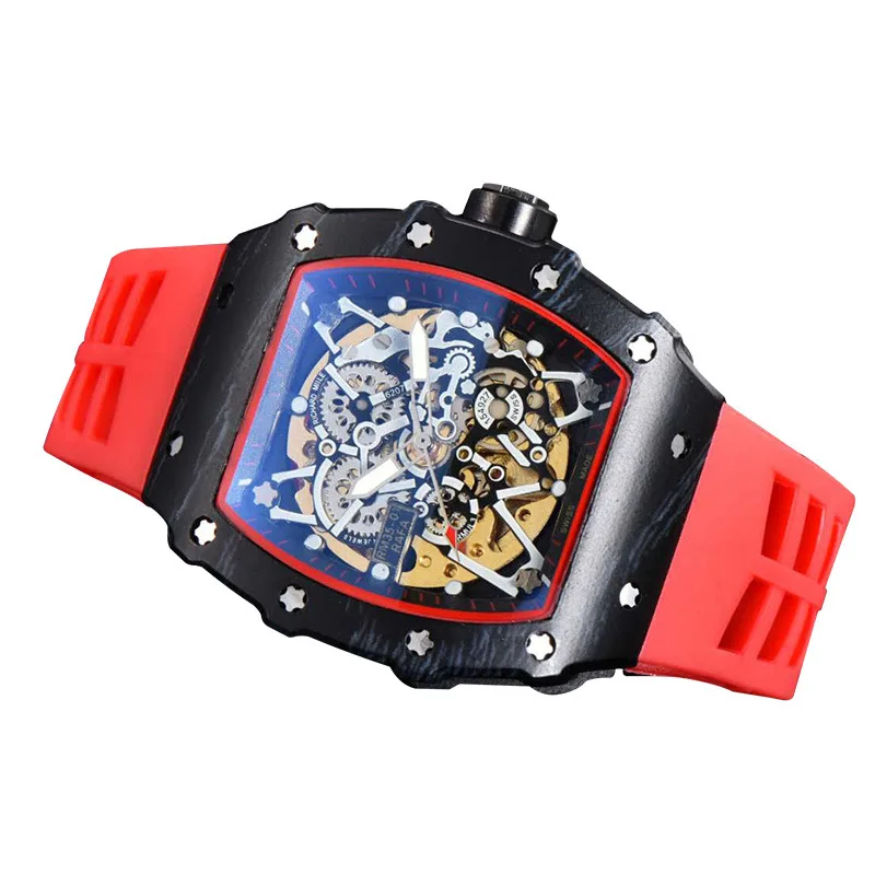 

2021 men's watch European and American carbon fiber grain fashion brand quartz watch Black pointer quartz Sports Watch