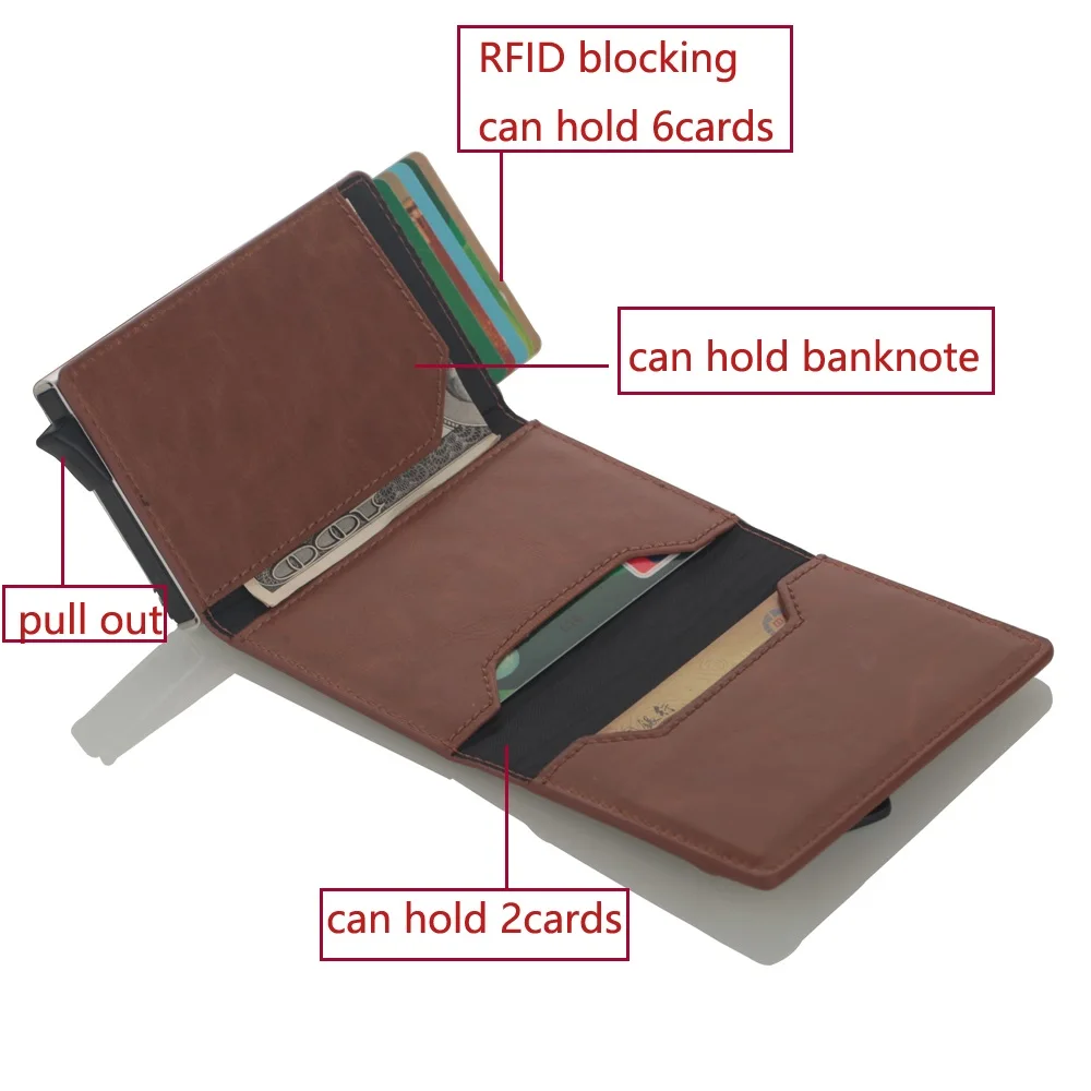 Кошелек унисекс из экокожи винтажный металлический с RFID-защитой алюминия 2020 |