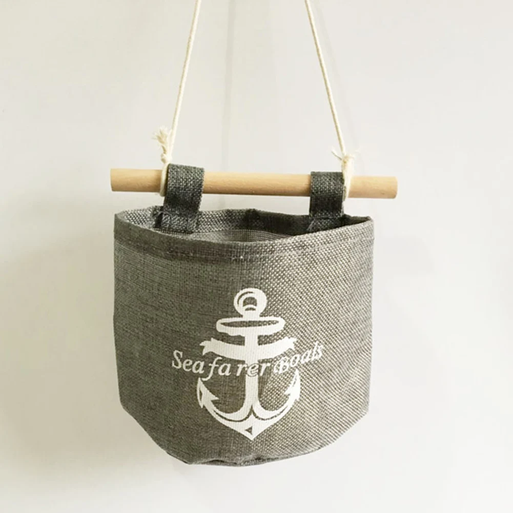 Storage Basket Wall-mounted Hanging Bag Waterproof Cotton Linen Sundries Underwear Toy Box Cosmetic Book | Дом и сад