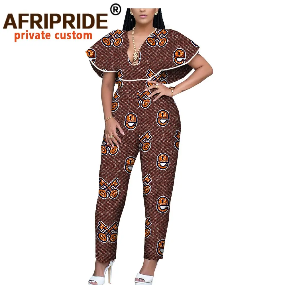 Женский хлопковый комбинезон до щиколотки с короткими рукавами и