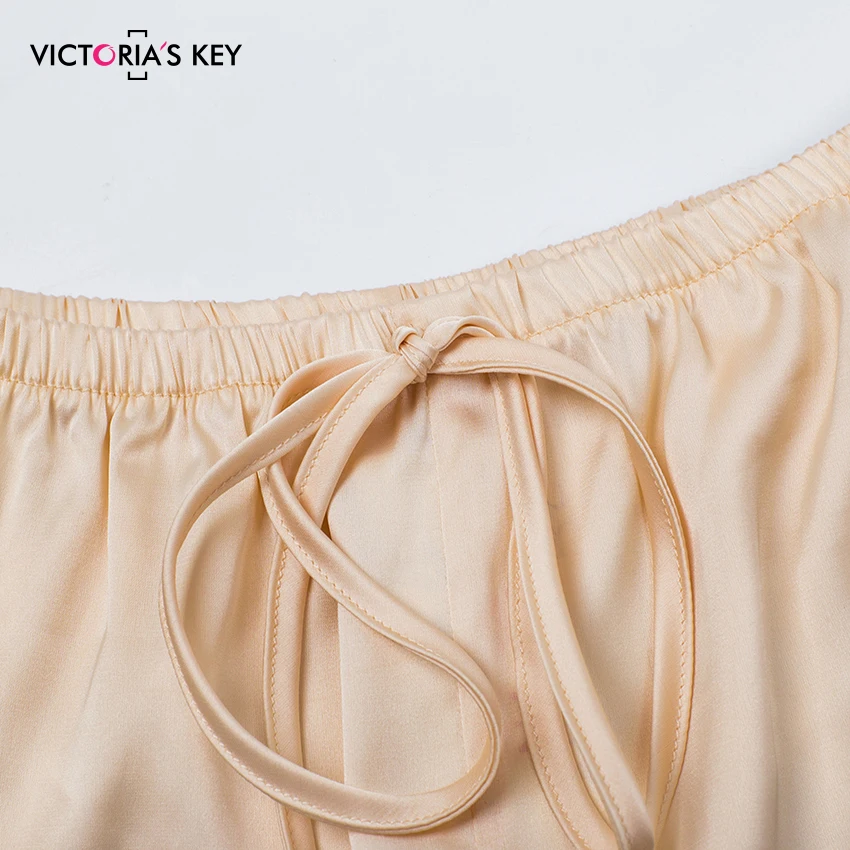 Женский Атласный пижамный комплект Suphis Slik с топом и шортами цвета хаки на осень