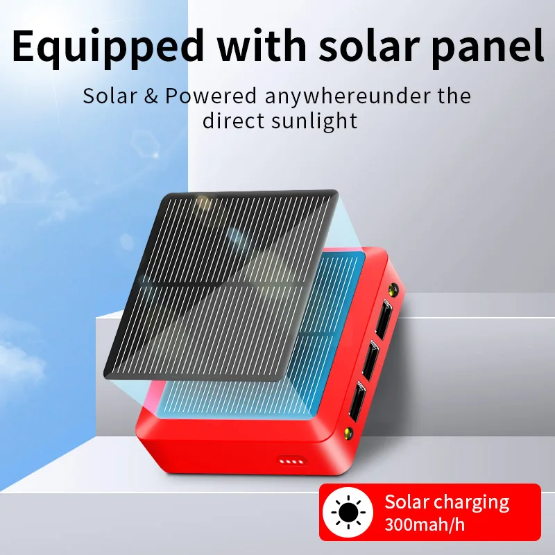 solar mini power bank 80000mah large capacity portable charger fast charging battery pack for iphone xiaomi samsung free global shipping