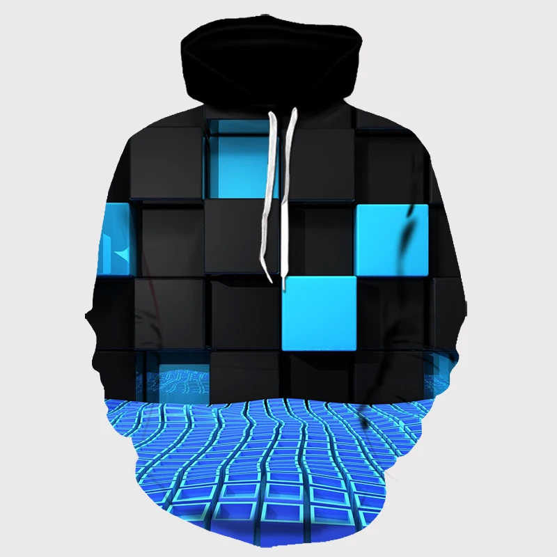 2019 мужские/женские толстовки с капюшоном принтом Цвет блоки осень-зима 3D кофты