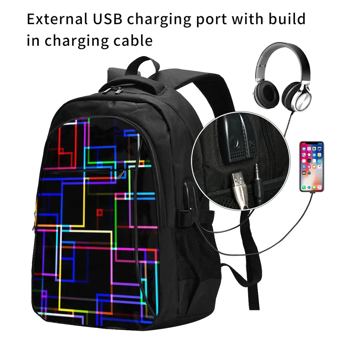 

Color curve new men's travel backpack youth sports bag leisure camping backpack notebook outdoor mountaineering bag USB backpack