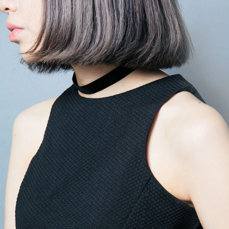 Черное бархатное ожерелье-чокер в стиле 80-х и 90-х годов ошейник с ободком