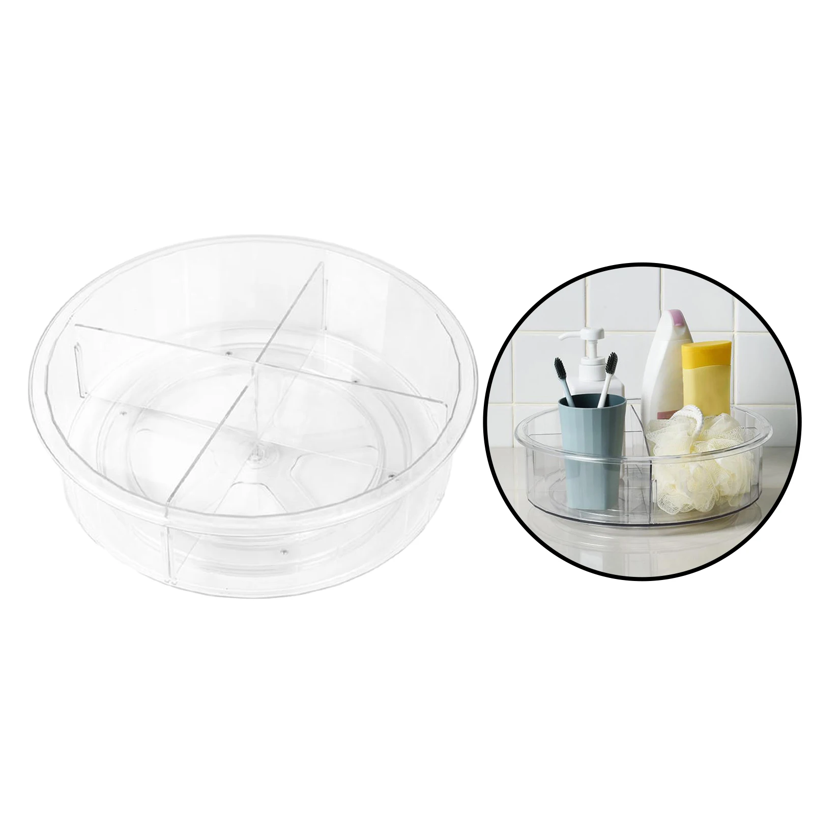 

Lazy Susan Turntable Organizer Condiment Holder Non-Slip Storage Box Spice Racks