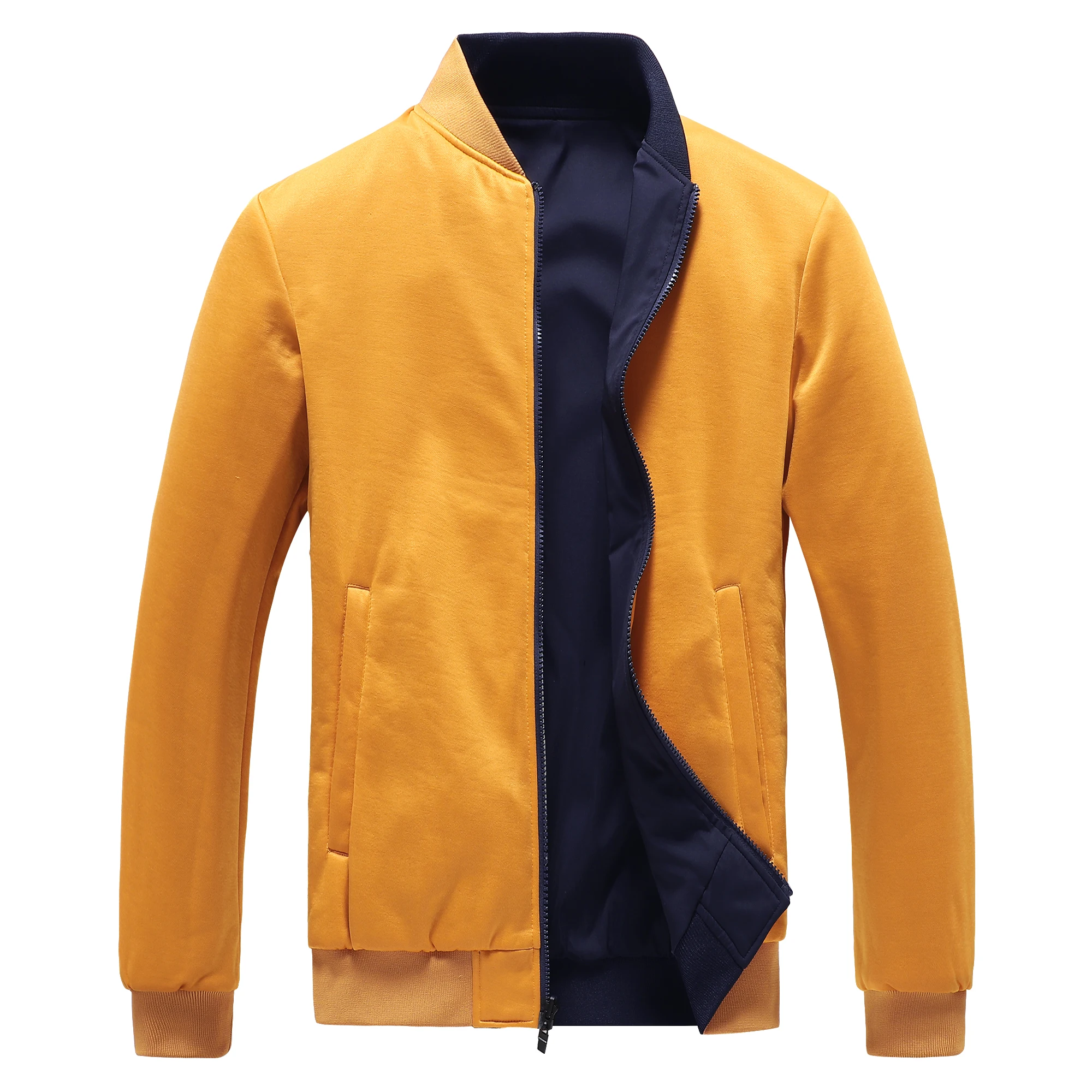 Куртка-бомбер мужская однотонная на молнии в стиле хип-хоп | Мужская одежда