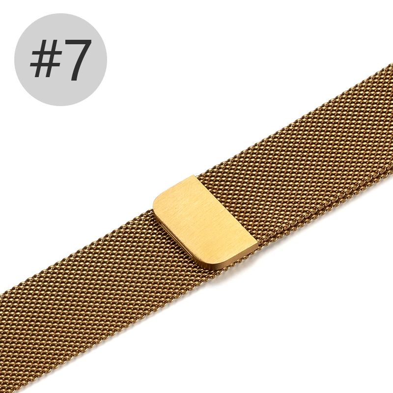 7 Миланская петля, ремешок для наручных часов Apple watch Series 4/3/2/1 Замена наручных часов iWatch, ремешок полосы Магнитная Нержавеющая сталь ремешок LM82001 - Цвет ремешка: 7