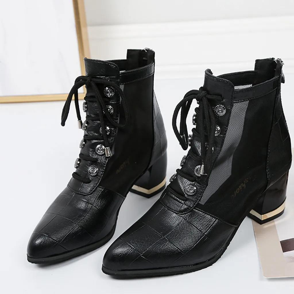 SAGACE/Ботильоны на каблуке Женские ботинки с острым носком высоком