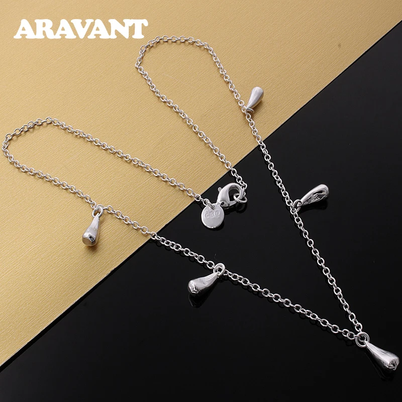 

925 Silver Water Drop Choker Necklace For Women Fashion Silver Necklaces Jewelry Accessories Gift